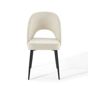 ModwayModway Rouse Upholstered Fabric Dining Side Chair EEI-3801 EEI-3801-BLK-BEI- BetterPatio.com