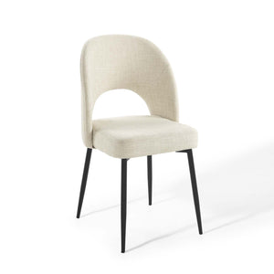 ModwayModway Rouse Upholstered Fabric Dining Side Chair EEI-3801 EEI-3801-BLK-BEI- BetterPatio.com