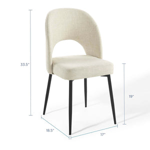 ModwayModway Rouse Upholstered Fabric Dining Side Chair EEI-3801 EEI-3801-BLK-BEI- BetterPatio.com