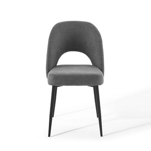 ModwayModway Rouse Upholstered Fabric Dining Side Chair EEI-3801 EEI-3801-BLK-CHA- BetterPatio.com