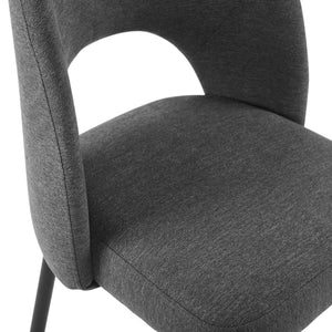 ModwayModway Rouse Upholstered Fabric Dining Side Chair EEI-3801 EEI-3801-BLK-CHA- BetterPatio.com