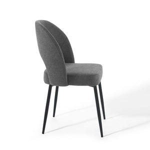 ModwayModway Rouse Upholstered Fabric Dining Side Chair EEI-3801 EEI-3801-BLK-CHA- BetterPatio.com