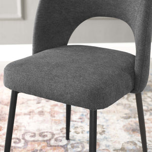 ModwayModway Rouse Upholstered Fabric Dining Side Chair EEI-3801 EEI-3801-BLK-CHA- BetterPatio.com