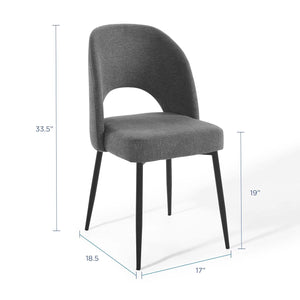 ModwayModway Rouse Upholstered Fabric Dining Side Chair EEI-3801 EEI-3801-BLK-CHA- BetterPatio.com