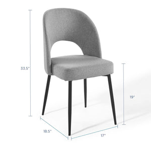 ModwayModway Rouse Upholstered Fabric Dining Side Chair EEI-3801 EEI-3801-BLK-LGR- BetterPatio.com