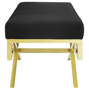 ModwayModway Rove Velvet Performance Velvet Bench EEI-2879 EEI-2879-GLD-BLK- BetterPatio.com