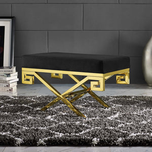 ModwayModway Rove Velvet Performance Velvet Bench EEI-2879 EEI-2879-GLD-BLK- BetterPatio.com