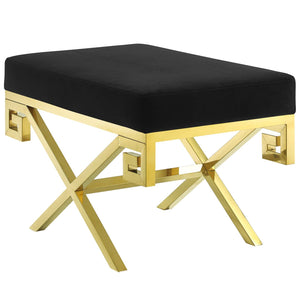 ModwayModway Rove Velvet Performance Velvet Bench EEI-2879 EEI-2879-GLD-BLK- BetterPatio.com