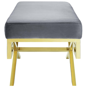 ModwayModway Rove Velvet Performance Velvet Bench EEI-2879 EEI-2879-GLD-GRY- BetterPatio.com