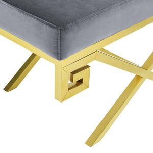 ModwayModway Rove Velvet Performance Velvet Bench EEI-2879 EEI-2879-GLD-GRY- BetterPatio.com