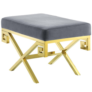 ModwayModway Rove Velvet Performance Velvet Bench EEI-2879 EEI-2879-GLD-GRY- BetterPatio.com