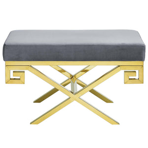 ModwayModway Rove Velvet Performance Velvet Bench EEI-2879 EEI-2879-GLD-GRY- BetterPatio.com