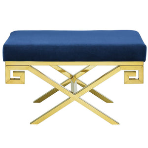 ModwayModway Rove Velvet Performance Velvet Bench EEI-2879 EEI-2879-GLD-NAV- BetterPatio.com