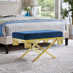 ModwayModway Rove Velvet Performance Velvet Bench EEI-2879 EEI-2879-GLD-NAV- BetterPatio.com