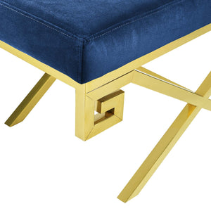 ModwayModway Rove Velvet Performance Velvet Bench EEI-2879 EEI-2879-GLD-NAV- BetterPatio.com