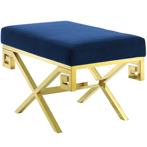 ModwayModway Rove Velvet Performance Velvet Bench EEI-2879 EEI-2879-GLD-NAV- BetterPatio.com