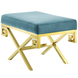 ModwayModway Rove Velvet Performance Velvet Bench EEI-2879 EEI-2879-GLD-SEA- BetterPatio.com