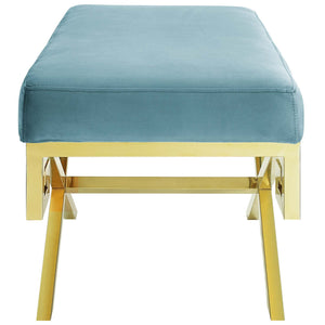 ModwayModway Rove Velvet Performance Velvet Bench EEI-2879 EEI-2879-GLD-SEA- BetterPatio.com