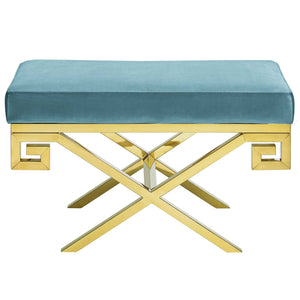 ModwayModway Rove Velvet Performance Velvet Bench EEI-2879 EEI-2879-GLD-SEA- BetterPatio.com