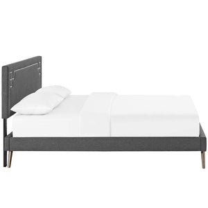 ModwayModway Ruthie Full Fabric Platform Bed with Round Splayed Legs MOD-5929 MOD-5929-GRY- BetterPatio.com