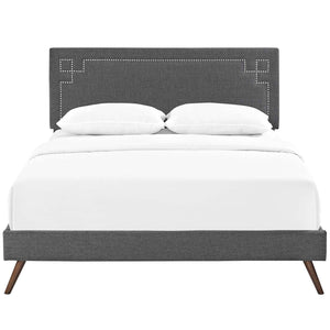 ModwayModway Ruthie Full Fabric Platform Bed with Round Splayed Legs MOD-5929 MOD-5929-GRY- BetterPatio.com