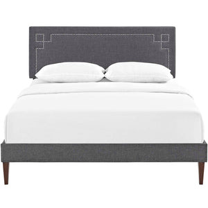 ModwayModway Ruthie Full Fabric Platform Bed with Squared Tapered Legs MOD-5937 MOD-5937-GRY- BetterPatio.com