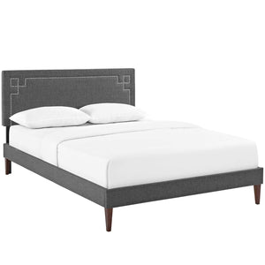 ModwayModway Ruthie Full Fabric Platform Bed with Squared Tapered Legs MOD-5937 MOD-5937-GRY- BetterPatio.com