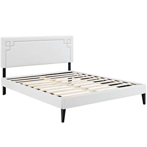 ModwayModway Ruthie Full Vinyl Platform Bed with Squared Tapered Legs MOD-5936 MOD-5936-WHI- BetterPatio.com