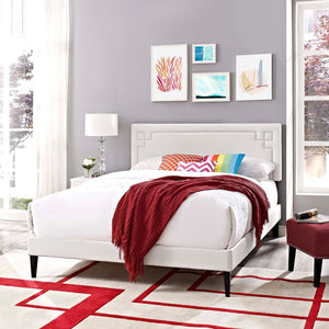 ModwayModway Ruthie Full Vinyl Platform Bed with Squared Tapered Legs MOD-5936 MOD-5936-WHI- BetterPatio.com