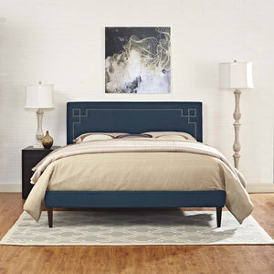 ModwayModway Ruthie King Fabric Platform Bed with Squared Tapered Legs MOD-5941 MOD-5941-AZU- BetterPatio.com