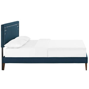 ModwayModway Ruthie King Fabric Platform Bed with Squared Tapered Legs MOD-5941 MOD-5941-AZU- BetterPatio.com