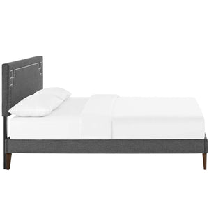 ModwayModway Ruthie King Fabric Platform Bed with Squared Tapered Legs MOD-5941 MOD-5941-GRY- BetterPatio.com