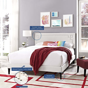 ModwayModway Ruthie Queen Vinyl Platform Bed with Squared Tapered Legs MOD-5938 MOD-5938-WHI- BetterPatio.com