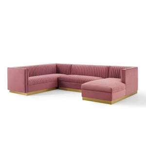 ModwayModway Sanguine 3 Piece Performance Velvet Sectional Sofa Set EEI-3921 EEI-3921-DUS- BetterPatio.com