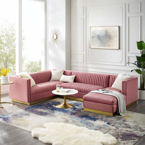 ModwayModway Sanguine 3 Piece Performance Velvet Sectional Sofa Set EEI-3921 EEI-3921-DUS- BetterPatio.com