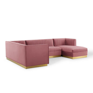 ModwayModway Sanguine 3 Piece Performance Velvet Sectional Sofa Set EEI-3921 EEI-3921-DUS- BetterPatio.com