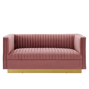 ModwayModway Sanguine Vertical Channel Tufted Performance Velvet Loveseat EEI-4530 EEI-4530-DUS- BetterPatio.com