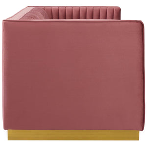 ModwayModway Sanguine Vertical Channel Tufted Performance Velvet Sofa EEI-3405 EEI-3405-DUS- BetterPatio.com