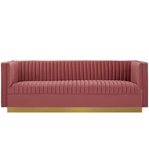 ModwayModway Sanguine Vertical Channel Tufted Performance Velvet Sofa EEI-3405 EEI-3405-DUS- BetterPatio.com