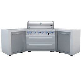 Mont Alpi 805 U-Shaped Deluxe Island with 6-Burner Grill, 2 Infrared Burners, Stainless Steel - MAi805-D45