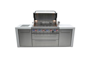 Mont Alpi 93 Inch Stainless Steel Deluxe Island with 6-Burner Grill - MAi805-D