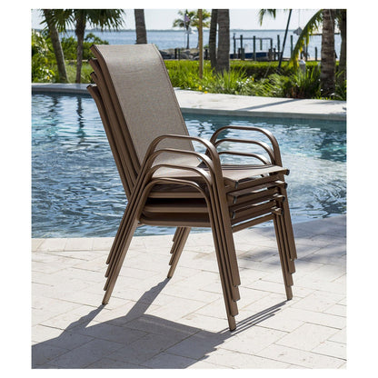 Panama Jack Cafe Stackable set of 4 Armchairs High Back Sling PJO-9001-ESP-4PCHB - BetterPatio.com