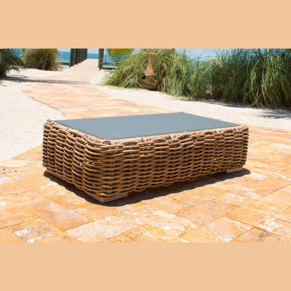 Panama Jack Cancun Coffee Table with Grey Tempered Glass PJO-2501-HON-CT - BetterPatio.com