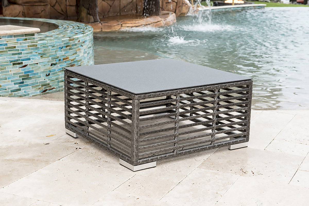Panama Jack Graphite Square Coffee Table PJO-1601-GRY-CT-GL - BetterPatio.com