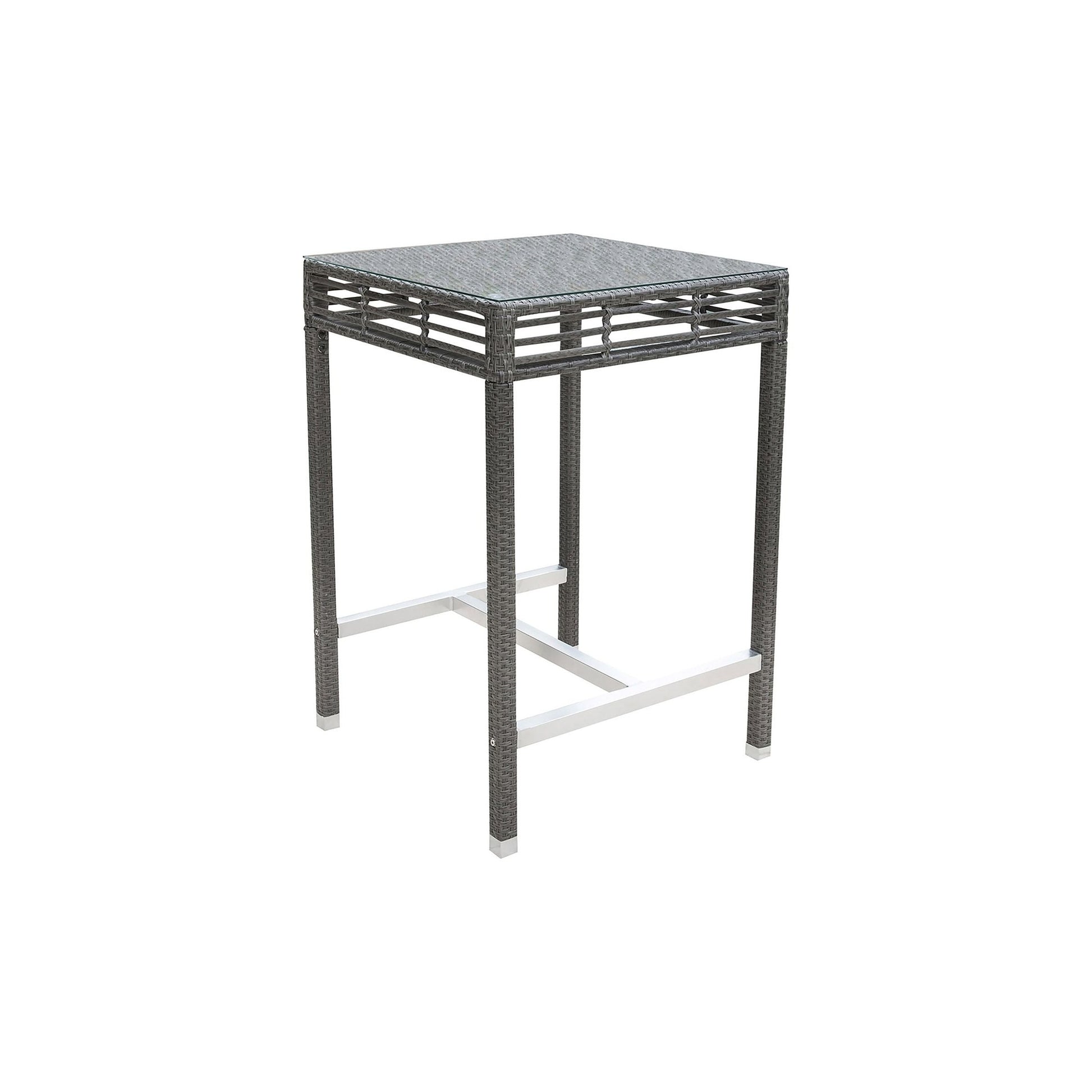 Panama Jack Graphite Square Pub Table W/ Glass PJO-1601-GRY-PT - BetterPatio.com
