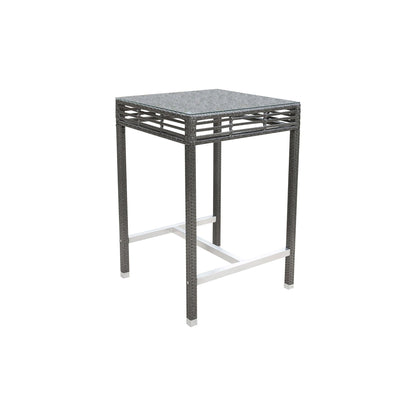 Panama Jack Graphite Square Pub Table W/ Glass PJO-1601-GRY-PT - BetterPatio.com