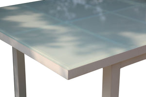 Panama Jack Mykonos Extendable Glass Rect Table PJO-2401-WHT-EXT - BetterPatio.com