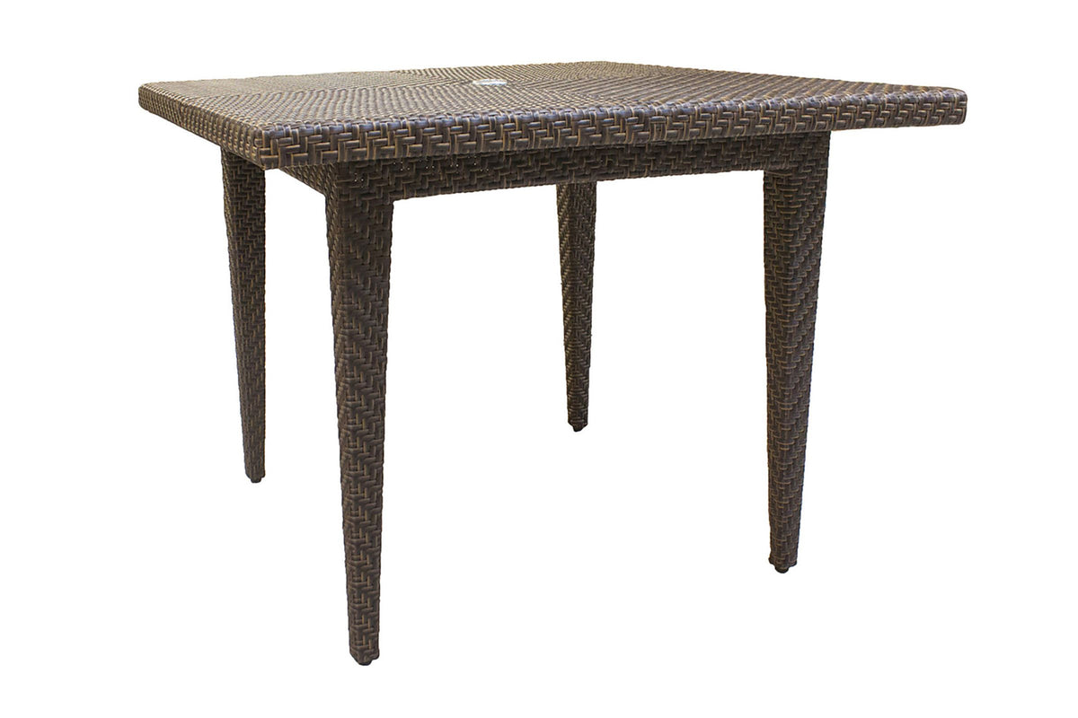 Panama Jack Oasis Square Table w/glass PJO-2201-JBP-40-GLASS - BetterPatio.com