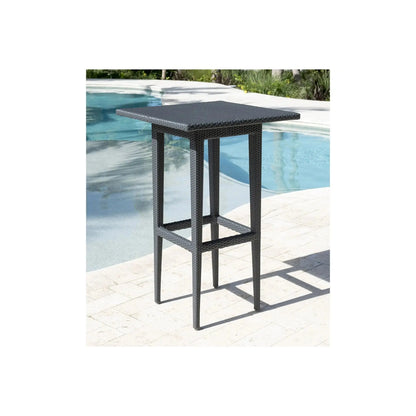 Panama Jack Onyx Square Pub Table PJO-1901-BLK-PT-GLASS - BetterPatio.com