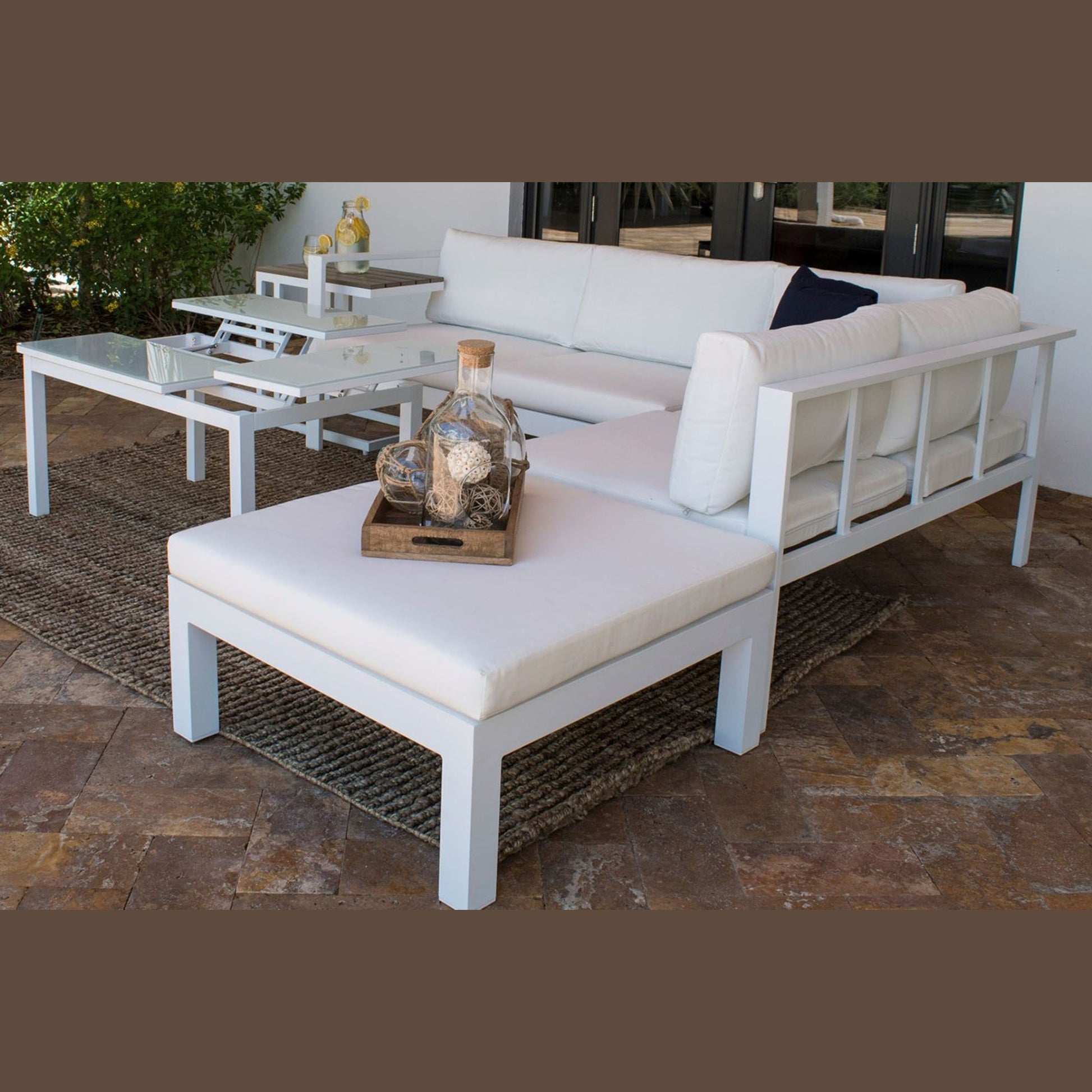 Panama Jack Sandcastle White 5 Pc Sectional Set PJO-2601-WHT-SET - BetterPatio.com